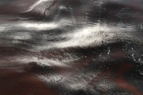 Abstract Image of Polluted Water Surface with Oily Patterns Stock Photos