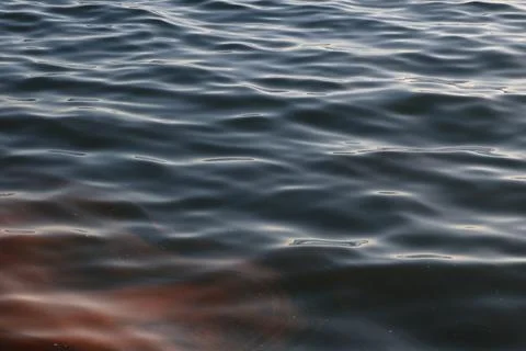 Abstract Image of Polluted Water Surface with Oily Patterns Stock Photos