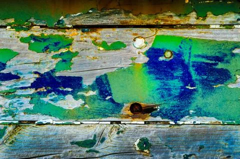 An abstract image produced from a close up section of  an old abandoned ferry Stock Photos