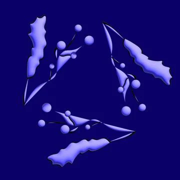 Abstract image of purple inflated elements on a blue background.3d. Illustrazione stock