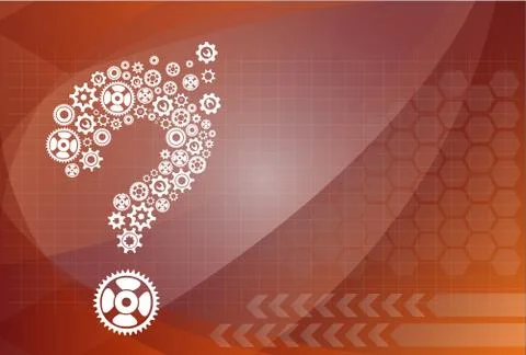 Abstract image with question mark made of gears Stock Illustration