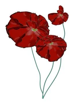 Abstract image of red flowers for the design of the textile websites, congrat Stock Illustration
