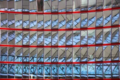Abstract image of a reflective glazed facade. Stock Photos