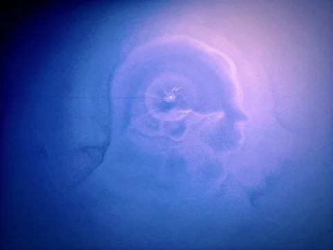 An abstract image resembling the shape of a human face Stock Photos