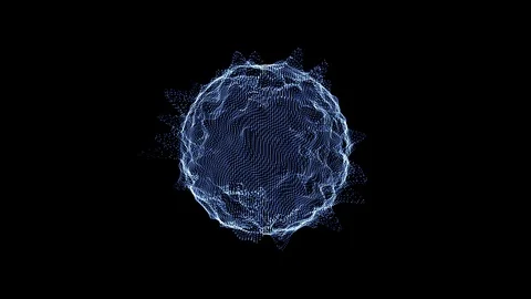 Abstract image of a rotating virus, flashing dangerous appendages over dark Stock Footage 125956395