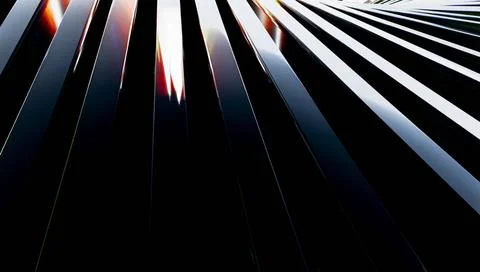 Abstract image of sleek black and white lines with red accents forming a d... Stock Photos