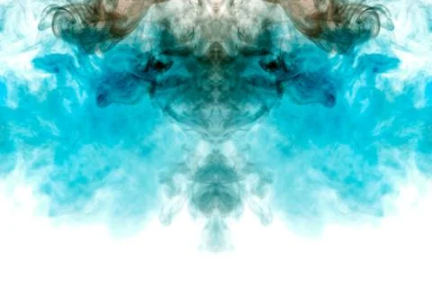 Abstract image of smoke of different colors in the form of horror in the form Stock Photos