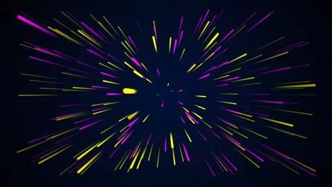 Abstract image of star formation of colored lines on a black background. Stock Illustration