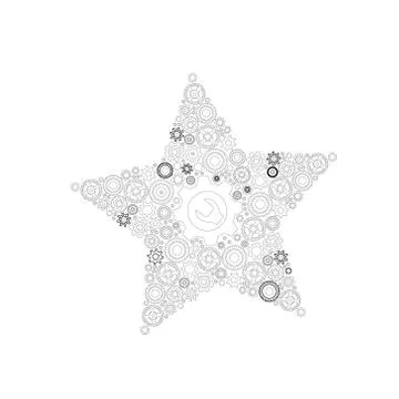 Abstract image of star made of gears Stock Illustration