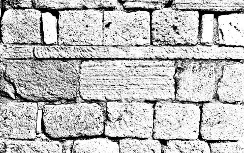 An abstract image of a stone wall formed by carving rocks Stock Illustration