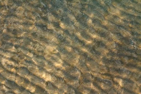 Abstract image of top view of clear blue sea water over sand beach Stock Photos