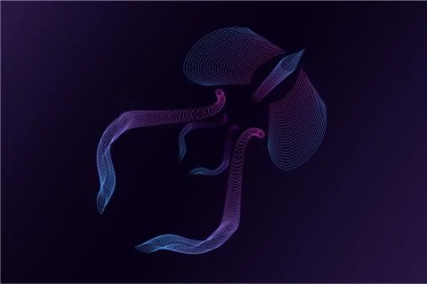 Abstract image of a wasp head in the form of contours Stock Illustration