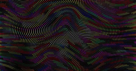 Abstract image of wavy lines and particles consisting of many arrows in dif.. Stock Illustration