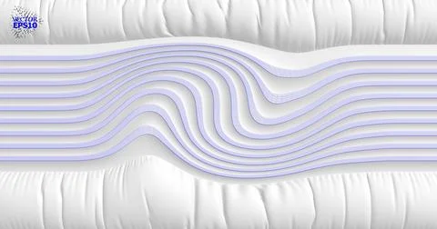 Abstract image of wavy lines with inflated fabric around the edges in light.. Stock Illustration