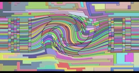 Abstract image of wavy rectangles of different colors. Vector illustration. Stock Illustration