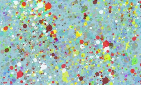 This is an abstract image with a white background covered in splatters of v.. Stock Photos