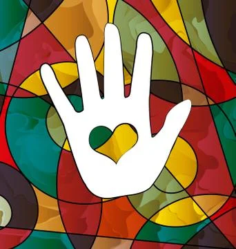 Abstract image white hand Stock Illustration
