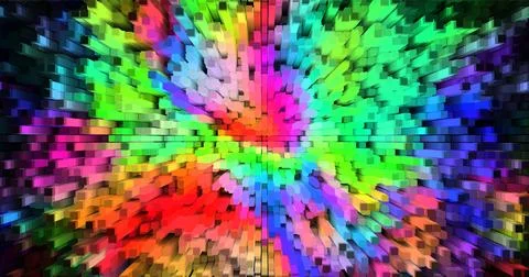 Abstract images of an array of geometric shapes of different colors. Random.. Stock Illustration