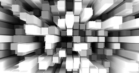 Abstract images of an array of geometric shapes in gray halftones. Randomly.. Stock Illustration