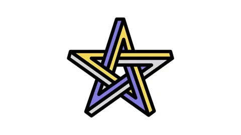 Abstract impossible geometric shape color icon animation Stock Footage 225043342