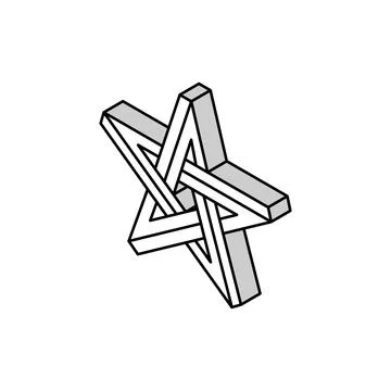 Abstract impossible geometric shape isometric icon vector illustration Stock Illustration