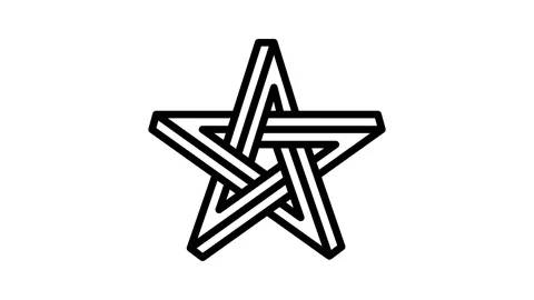 Abstract impossible geometric shape line icon animation Stock Footage 224400238