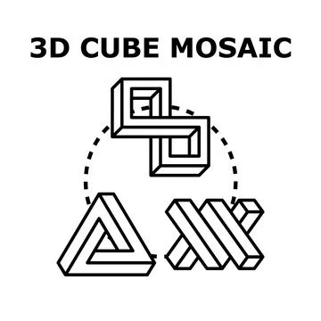 Abstract impossible geometric shapes creating optical illusion concept Stock Illustration