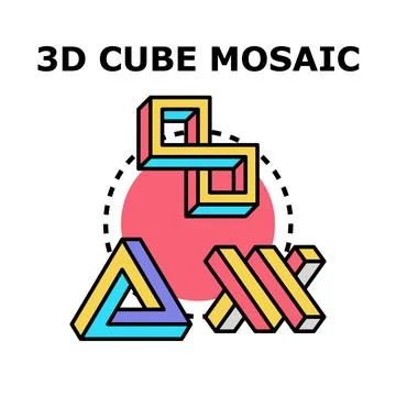 Abstract impossible geometric shapes creating optical illusion concept Stock Illustration