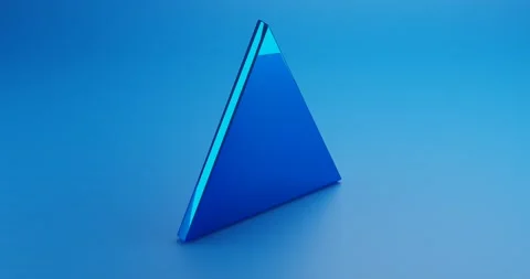 Abstract impossible triangle shine blue. 3D Illustration Stock Footage 172161394
