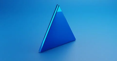 Abstract impossible triangle shine blue. 3D Illustration JPEG Illustrazione stock