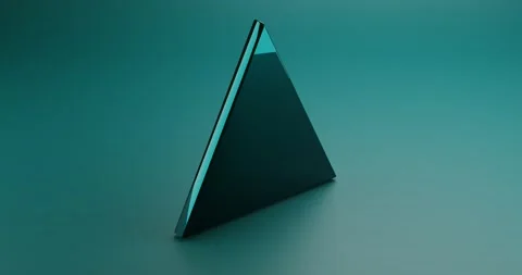 Abstract impossible triangle shine green. 3D Illustration Stock Footage 172161348