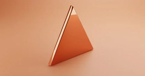 Abstract impossible triangle shine orange. 3D Illustration Stock Footage 172161391