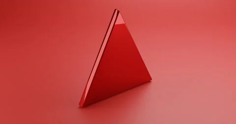 Abstract impossible triangle shine red. 3D Illustration Stock Footage 172161461