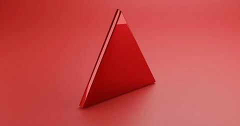 Abstract impossible triangle shine red. 3D Illustration JPEG Illustrazione stock