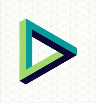 Abstract impossible triangle sign shape Stock Illustration