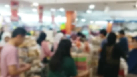 Abstract impression of shoppers meandering through the aisles of a busy sup.. Stock Footage 305233566