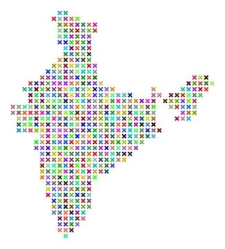 Abstract India Map Stock Illustration