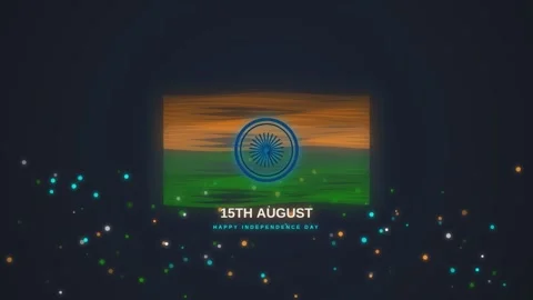 Abstract indian flag background motion graphic featuring floating particles.. Stock Footage 341292351