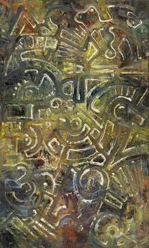 Abstract Indian pattern picture painted by me, named Abstract Indian, it s... 写真素材