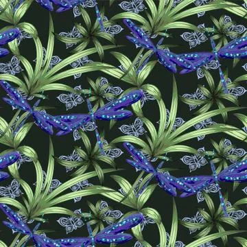 Abstract indigo blue batik flower pattern Stock Illustration