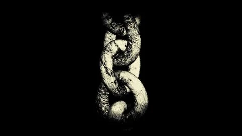 Abstract industrial background with metal large rusty chains hanging isolated on Stock Illustration