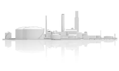 Abstract industrial facility 3d model イラスト素材