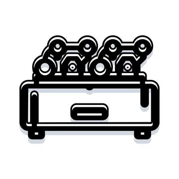 Abstract industrial machine components processing data illustration Stock Illustration