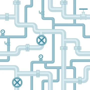 Abstract industrial seamless pattern. Oil gas pipeline Stock Illustration