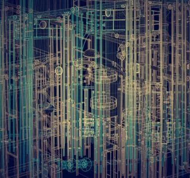 Abstract industrial, technology background. Engineering, factory 스톡 일러스트