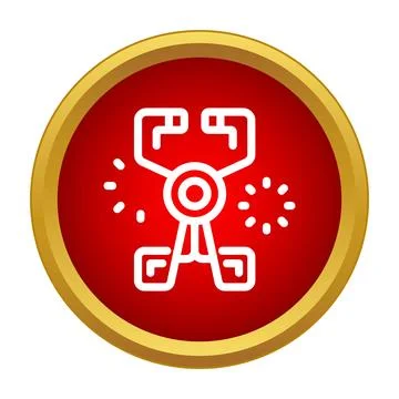 Abstract industrial tool icon in red circle Illustrazione stock