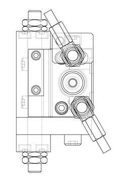 Abstract industry object concept Illustrazione stock