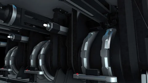 Abstract industry, technology and engineering high tech motion background Stock Footage 80984361