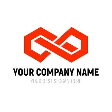 Abstract Infinite Block Logo Design Template Stock Illustration