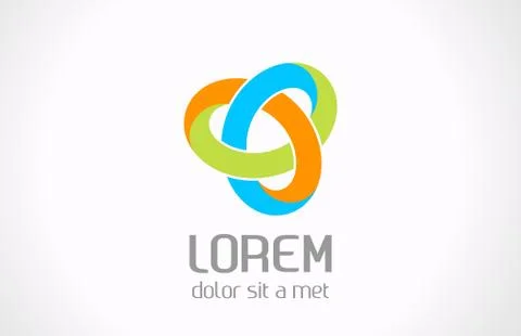 Abstract infinite logo template. loop triangle shape. vector sign. editable. Stock Illustration